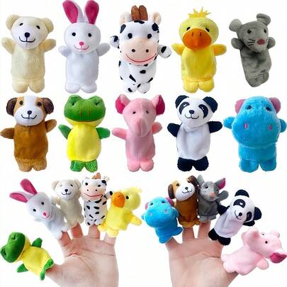 2/5/10/20pcs Finger Puppets Set, Cute Animal Style Finger Puppets, Soft Finger Puppets Toy ,Party Favors For Shows, Suitable For Holiday Party Favors Holiday Photo Supplies(Random Style)