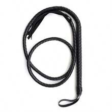 Western Farm Western Cowboy Whip - Black Leather Bullwhip, Halloween Party Supplies, Christmas And New Year Gifts Equestrian Leather Crop/Whip Practice