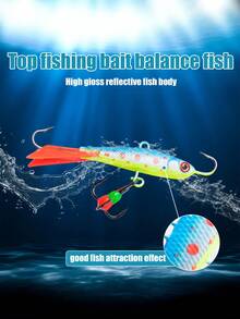 GOTURE 1个带滑动尾的冰钓饵，适用于冬季冰钓、冰钩钓，以及钓鲈鱼、黑鲈、魟鱼和角鲨。 - 彩色 - 查看 5