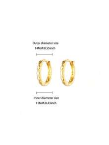 极简主义不锈钢U型耳环，18K镀金银色，不易褪色，适合婚礼、派对、海滩度假等各种场合，防水饰品，送给妈妈/女儿/闺蜜的礼物 - 不銹鋼 - 查看 13