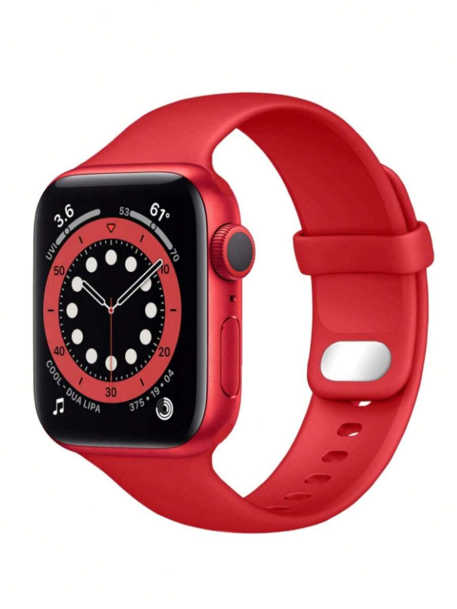 St.Siabe 1件装男女通用时尚运动纯色硅胶表带,兼容 38mm 40mm 41mm 45mm 44mm 42mm 49mm,柔软舒适透气防水腕带,适用于Series SE/8/7/6/5/4/3/2/1 - 紅色 - 查看 1