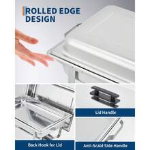 mteryoing 2/4/6 Pack Rectangular Chafing Dish, Single Compartment Stainless Steel Buffet Warmer Set, Complete Food Server For Catering, Wedding Events, Home Parties - 6 件裝 - 查看 7