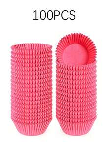 500/200个玫瑰金纸杯蛋糕衬垫，烘焙装饰，适用于婚礼、生日、情人节、圣诞节和家庭聚会 - 粉色 - 查看 11