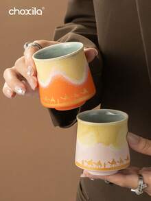 choxila 1pc Saudi Arabian Coffee Cup, Middle Eastern-Style Desert Camel Design Ceramic Mug, Aesthetic Espresso Mug, Tea Cup, 120ml. Ideal For Afternoon Tea, Family Gatherings, Holiday Party Supplies, Cafes, Hotels, And Camping