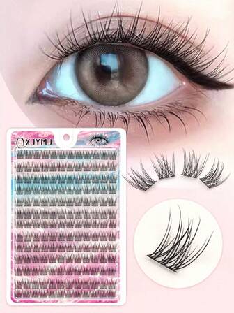 156 naturligt realistiska personliga ögonfransar, böjda fisksvanssegmenterade ögonfransar, lämpliga för nybörjare, fester och dejter. Ögonfranskluster, Ögonfranskluster, Personliga ögonfransar, Ögonfransar, Lösögonfransar.