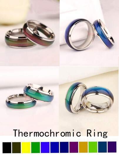 1pc Mood Color Changing Ring, 6mm Wide, Friendship Temperature Sensitive Color Changing Ring, Best Friend Gift