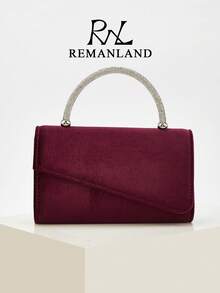 Sac à main élégant et scintillant pour femmes, sac à bandoulière avec strass brillants, sac de soirée pour femmes, convient parfaitement pour les fêtes, les mariages, les danses, les dîners/banquets, le meilleur cadeau pour les femmes - Rouge foncé - Voir 1