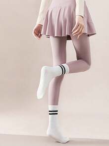 3 Pairs Women's Pilates Non-Slip Socks, Pilates Grip Socks, Yoga Ballet Non-Slip Socks, Black, White, Pink, Suitable For All Seasons - Multicolor - View 3