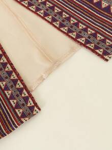 Amyenjoylife 女式春夏花卉菲律宾复古风格优雅泡泡袖立领纽扣前开襟衬衫，现代菲律宾风格 - 紅色 - 查看 4