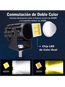 Focos Mini proyector Luz antiniebla Lámpara de conducción delantera con interruptor de tres líneas Lámpara antiniebla con interruptor nuevo (12 V, 36 W) - Negro - Ver 4