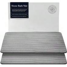 YESagoodShop - Stone Bath Mat  Diatomaceous Earth Shower Non-Slip Super Absorbent Quick Drying Bathroom Floor Easy To Clean (23.5 X 15 Slate) 1763697724240 - 灰色 - 2 件裝 - 查看 3