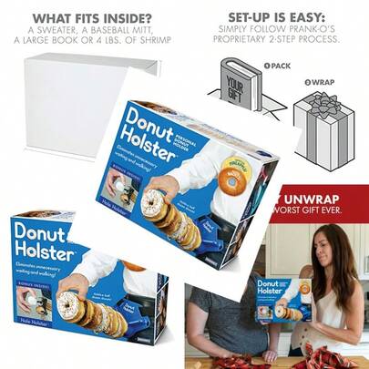 Prank-O Donut Holster Funniest Prank Gift Box Hilarious Empty Gag Gift For White Elephant And Christmas 2025 Funny Gift Box For Coworkers Friends And Men Who Have Everything As Seen On Shark Tank