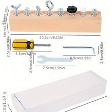 1 Set Of Children's Screw And Nut Matching Tool With 8 Shapes For Hand-Eye Coordination Training Toy, Birthday GiftChristmas Stocking Stuffers,Christmas Rotate The Handle Screw Plate To Promote Hand Skill Development, Fine Motor Training To Enhance Children's Patience And Concentrationstocking Stuffers Play As A Small Repairman, Desktop Parent-Child Interactive Game, Educational Toy, - Multicolor - View 7