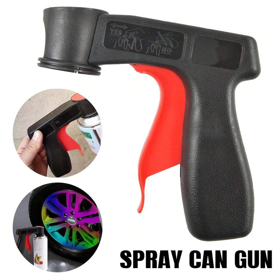 3PCS Spray Can Gun Pistol Grip Aerosol Paint Bottle Trigger Handle Universal Plastic - Black - View 1