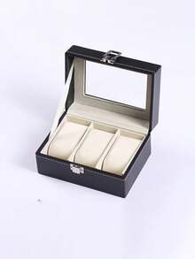 1pc Luxury Large Capacity Watch Storage Box, Watch & Bracelet Display Stand, Watch Case, Unisex, For Mechanical & Electronic Watches. Elegant Black PU Leather Watch Box With Dividers - Holds Watches, Perfect Gift Display Box. PU Leather Watch Box, Watch Storage Case, Watch Display Box, Home Organization, PU Leather 12 Grids Watch Box, Jewelry Display Box, Unisex Watch Storage Box, Travel Storage Box. With Safety Dividers, Perfect Gift Display Box, Desktop Organizer - Multicolor - View 14