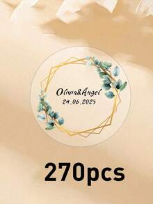 54-540 chiếc thẻ cưới cá nhân hóa trong suốt, nhãn dán quà tặng cưới hình tròn tùy chỉnh, thiết kế lá xanh, nhãn dán tên và ngày tháng cá nhân hóa, nhãn dán quà tặng cá nhân hóa hình tròn bằng PVC trong suốt chống thấm nước tùy chỉnh, trang trí, phong cách, đáng yêu, tùy chỉnh, 4x4cm, nhãn dán cho chai nước, hộp đựng, vợ, đồng nghiệp, gia đình, quà tặng độc đáo cho kỷ niệm, ngày Valentine, nhãn tiệc cưới, tình yêu vĩnh cửu - phong cách A - Xem 7