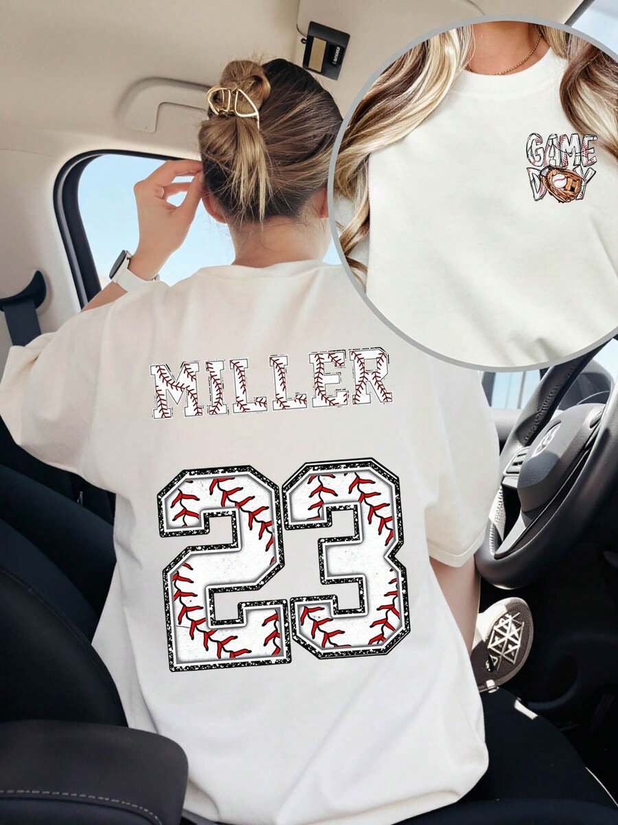 Custom Baseball Jersey Style T-Shirt Game Day Design Personalized Name ...