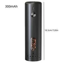 Electric Salt And Pepper Grinder Set With Stand, Stainless Steel Rechargeable Pepper Grinder, 95ml Large Capacity, White LED Light And Adjustable Coarseness Grinder, Perfect For Home And Restaurant Use - 充電款(銀色) - 查看 15