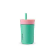 HAWT  Insulation Stainless Steel Tumbler With Spill Resistant Flexible Straw Easy To Clean Water Bottle Great For Travel Dishwasher  12 Oz Pink And Teal Real Cool Fish - PinkTeal - 查看 1