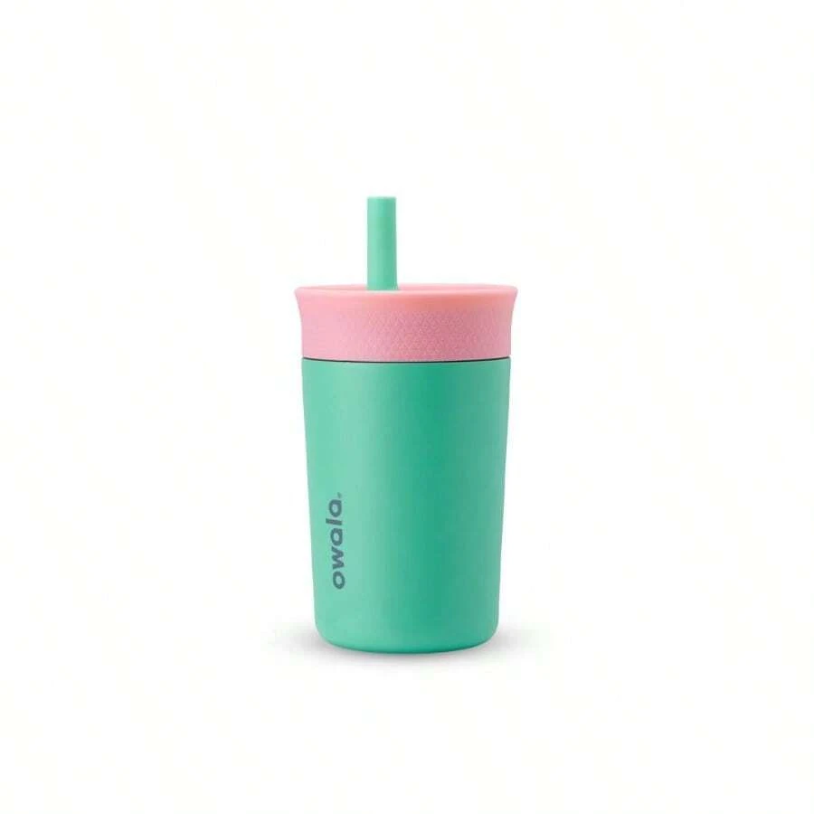 HAWT  Insulation Stainless Steel Tumbler With Spill Resistant Flexible Straw Easy To Clean Water Bottle Great For Travel Dishwasher  12 Oz Pink And Teal Real Cool Fish - PinkTeal - 查看 1