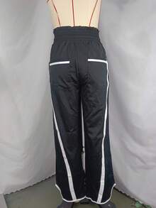 Women's Casual Loose Drawstring Bucket Pants, Loose Color-Block Exercise Pants For Women, Y2K Sport Pants