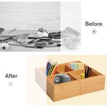 HOMCOM Storage Organizer Box, Drawers, Organizer, Bamboo, Natural, 24.6 X 17.6 X On Site