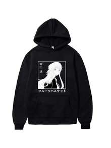 Tohru Hondas Fruits Basket Men's Hoodie Vintage Unisex Pullover Men Vintage Graphic Hoody Tops Oversize Streetwear Clothing - Black - View 1