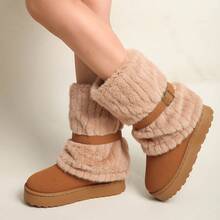 Snow Boots Women's Soft Sole Women's Shoes New Style Mid-Tube Short Boots Warm Plus Velvet Cotton Shoes Winter - Lạc đà - Xem 4