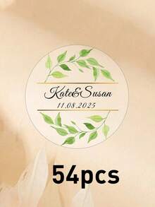54-540 chiếc thẻ cưới cá nhân hóa trong suốt, nhãn dán quà tặng cưới hình tròn tùy chỉnh, thiết kế lá xanh, nhãn dán tên và ngày tháng cá nhân hóa, nhãn dán quà tặng cá nhân hóa hình tròn bằng PVC trong suốt chống thấm nước tùy chỉnh, trang trí, phong cách, đáng yêu, tùy chỉnh, 4x4cm, nhãn dán cho chai nước, hộp đựng, vợ, đồng nghiệp, gia đình, quà tặng độc đáo cho kỷ niệm, ngày Valentine, nhãn tiệc cưới, tình yêu vĩnh cửu - phong cách A - Xem 16