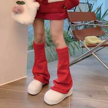 Fashionable Outfit Items Look Good, Big Red, New Year's And Christmas Socks, Slimming Flared Leg Covers, Autumn And Winter - 紅色 - 查看 7