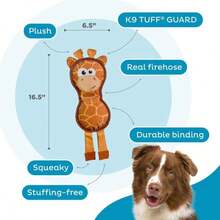 Outward Hound Fire Biterz Giraffe Firehose Plush Dog Toy, Brown, Medium - MàuA - Xem 3