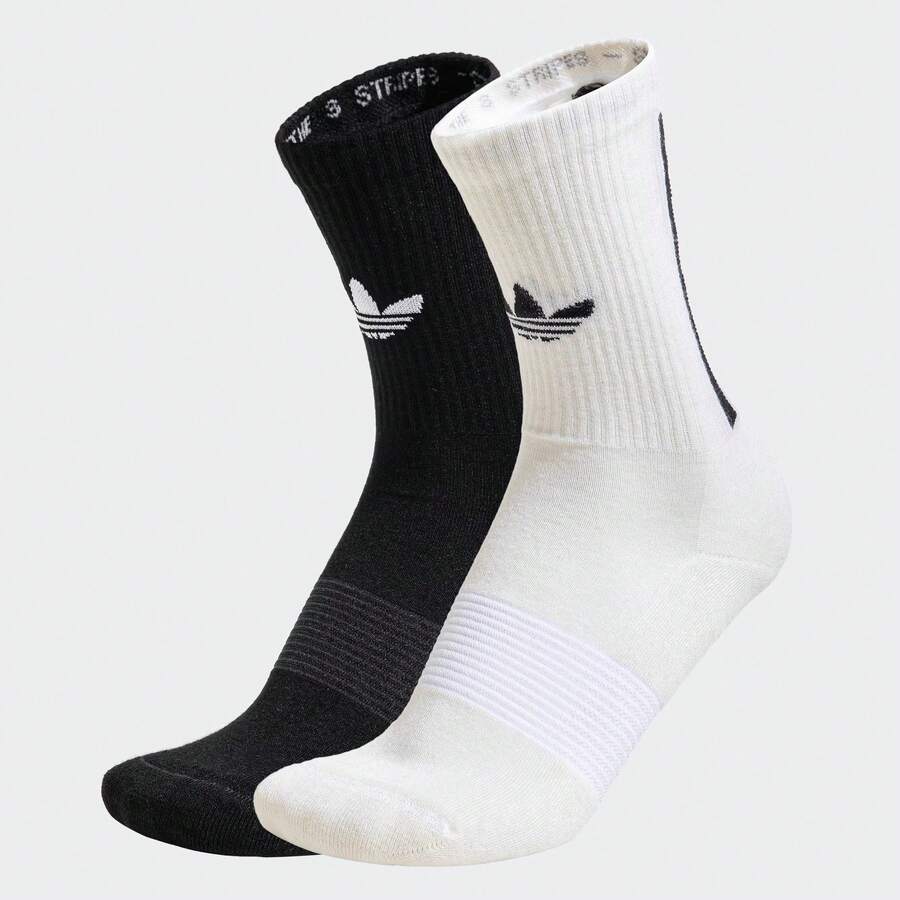 Adidas 2 Pairs Unisex Casual Sports Mid-Calf Socks, IR5731 - Black-white - View 1