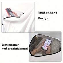 Professional Barber Cloak Strap Front Panel - Heavy-Duty Salon Cloak Strap With Black Trim And White Back Panel - Ideal Gift For Barbers And Clients - Easy-To-Clean Design - Hygienic Hairdressing Barrier - Christmas Gift - Transparent And Sturdy Barber Cloak, Suitable For Barbers And Stylists - Long-Lasting And Practical Use, Barber Clothing Oversized Hairdressing Cape, Barber Shop Cape, Barber Shop Accessories - Multicolor - View 5