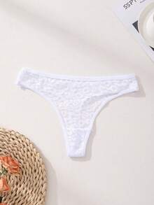4pcs/Pack Women's Sexy Lace Leopard Print Thong Panties, Low Waist Seamless Underwear - Multicolor - View 2
