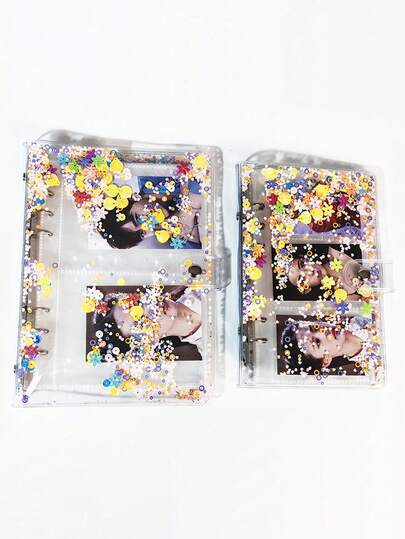 Colorful A5 A6 Binder Set, PVC Loose Leaf Ring Photo Collect Book Set, Transparent Six-Hole Cover, Compatible With A5/A6 Papers, Portable Organizer For School, Office, Scrapbooking, Journaling, Essential For Office And Study Supplies