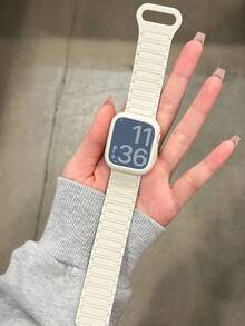 一套双色磁扣硅胶表带 + 表壳,兼容 表带 46mm 38mm 40mm 41mm 42mm 44mm 45mm 49mm,可爱糖果色腕带,带保护套,兼容 Series 11 10 9 8 7 6 5 SE Ultra 2 - 淺藍色 - 查看 4