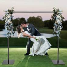 Rainaut Set Of Freestanding Iron Black Backdrop Stand Rack, Adjustable Photo Backdrop Stand Kit, Heavy Duty Backdrop Stand With Steel Base For Photography, Studios, Banner Frame Backdrops, Weddings, Receptions, Birthday Parties, Business Events, And Other Indoor Or Outdoor Occasions,Black - màu đen - Xem 2