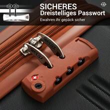 2021 Suitcase Set, Hard Shell Suitcase, Wheeled Suitcase, Travel Suitcase, 4-Wheel Carry-On Luggage, ABS Material, Black+Brown - Black+Brown + ABS - View 2