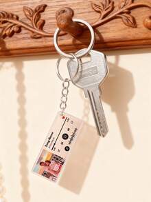 Customizable Acrylic Music Player Keychain, Engraved With Your Photo And Artist Name, Available In 1pc, 3pcs And 5pcs Sets. Perfect For Hanging On Keychains, Decorating Backpacks And Luggage. Also A Great Gift. - Multicolor (Music Player Version) - View 5