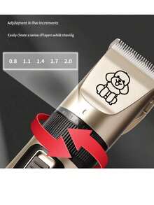 Adjustable Professional Pet Hair Trimmer | USB Rechargeable, Quiet Pet Grooming Tool With 4 Detachable Combs (1.5-4mm) And Cleaning Brush - Ergonomic Lithium-Polymer Battery Hair Clipper Suitable For All Breeds - Multicolor - View 8