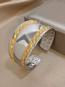 1 Pc Vintage Chunky Cuff Bracelets For Women Stylish Stainless Steel Bracelet Daily Party Jewelry Christmas Gifts - D997557B-001 - View 11