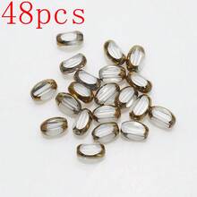 Approx. 48pcs 4*6mm Gold Edged Colorful Crystal Glass Beads, Middle Hole, DIY Crafts For Jewelry Making, Shoes, Accessories, Phone Chains, Necklaces, Bracelets, Eyeglasses Chains, Headpieces - Multicolor - View 15