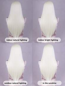 26英寸女士米色长直发带刘海全头假发，适合日常佩戴、派对和假日穿着。 - 彩色 - 查看 7