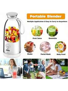 Portable Blender,Fashion Portable Blender For Shakes And Smoothies 11.8 Oz,USB Fast Charging Mini Mixer Bottle,Take It For Traveling, Outdoor, Gym, Office, Cars, Gift - Pink - View 6