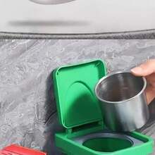 1pc Stainless Steel Wall Mounted Ashtray With Lid,Hanging Garbage Bin, Trash Can Shape - Anti-Flying Ash, Creative Home And Bathroom Decoration, Suitable For Living Room, Bedroom, Holiday Gift,Waste Bin For Home, Office, Toilet, Kitchen