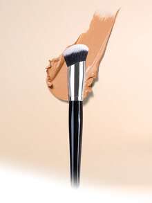 1 pieza Brocha para base de maquillaje en polvo, brocha para base de maquillaje líquido, ultra suave, herramienta de maquillaje profesional, adecuada para maquillaje facial diario - Plateado - Ver 5