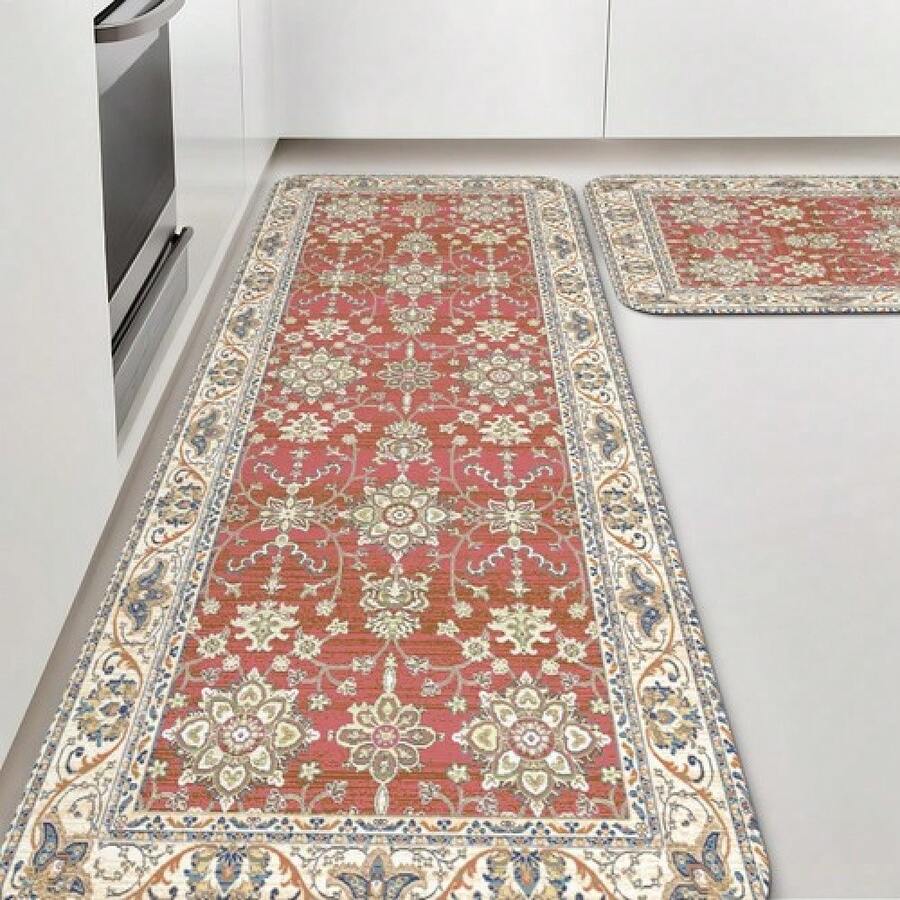 (1/2/3pc)Boho Kitchen Rugs Set Of 2, Cushioned Anti-Fatigue Mats, Waterproof Non-Slip ... - 彩色 - 查看 1