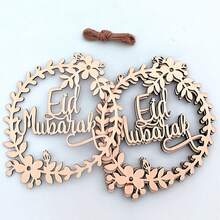 Ramadan Party Pendant, Wooden Craft Pendant, Home Decor, Wooden Moon Star Wreath Pendant, Suitable For Living Room, Bedroom, Porch, Backdrop, Doorway - Multicolor - View 14