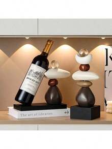 Modern Resin Stacked Stone Sculpture - Abstract Balanced Rock Art Suitable For Various Room Types, Fashionable And Elegant Design - Decorative Desktop Figurine For Home And Office - Multicolor - View 2