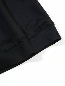 Women's Beige Sweatshirt - Italian Amalfi Coast Inspired Casual Pullover With Lemon & Blue Floral Print, Relaxed Fit All-Season Sweater For Everyday Vacation Outfits, Ladies Sweaters, Durable Comfort, Soft Texture - màu đen - Xem 5